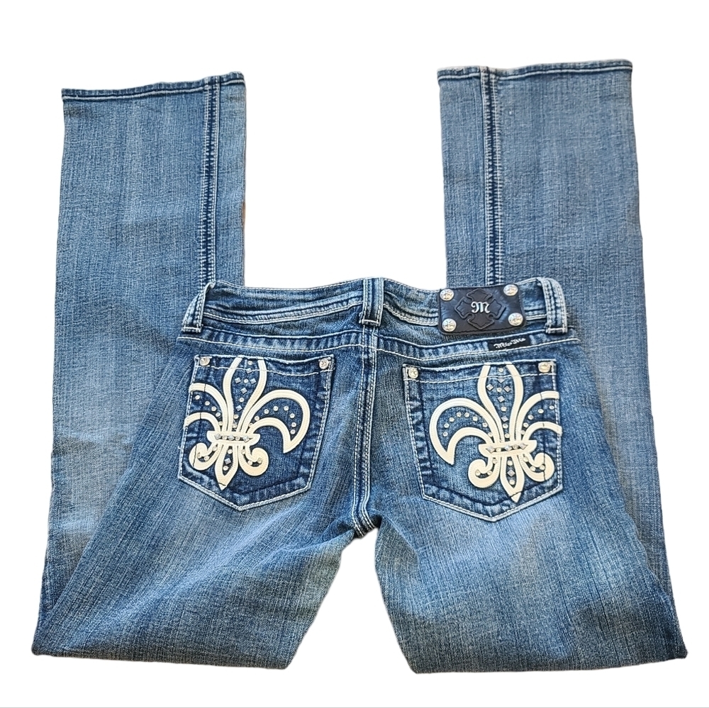 Miss Me JP5021 bling embroidered pockets Bootcut Jeans size 29